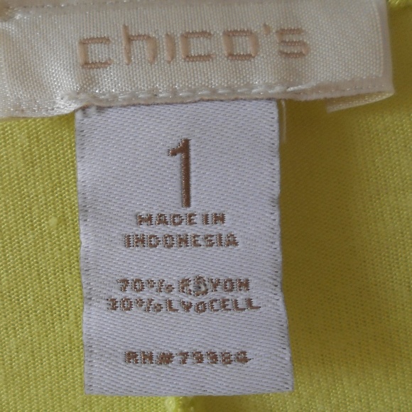 Chico's Canari Green Sweater Top Short Sleeve Size 1/S/M - Perfect Condition - Picture 4 of 4